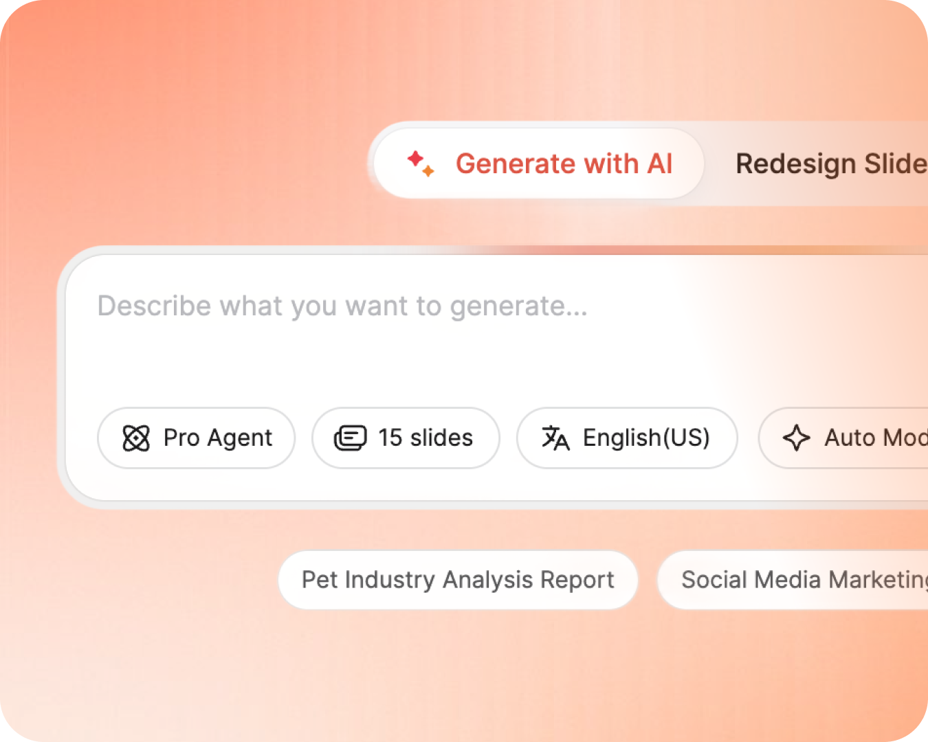 Presentation topic prompt interface
